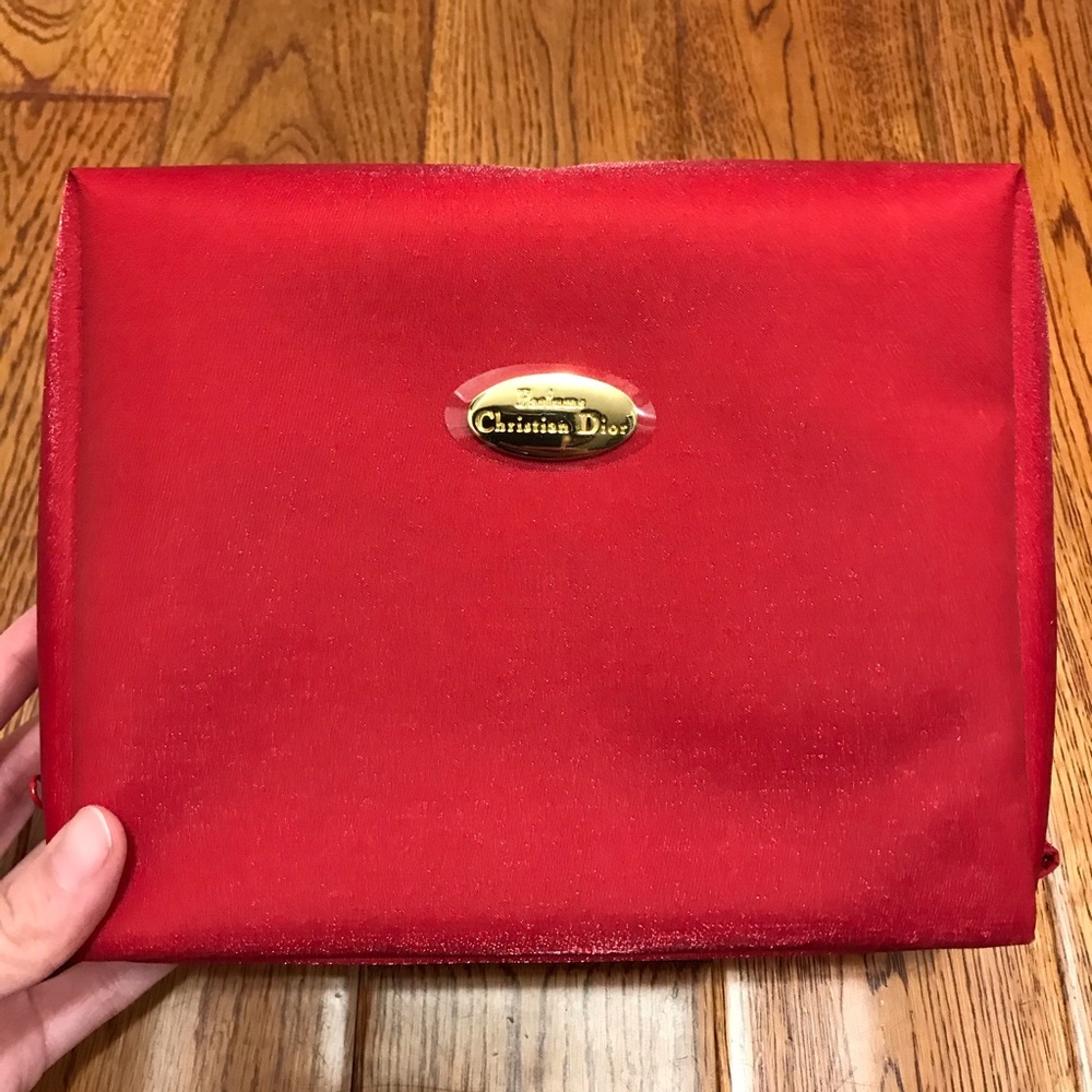 NEW Parfums Christian Dior Cosmetic Pouch Bag Dark Red/Wine